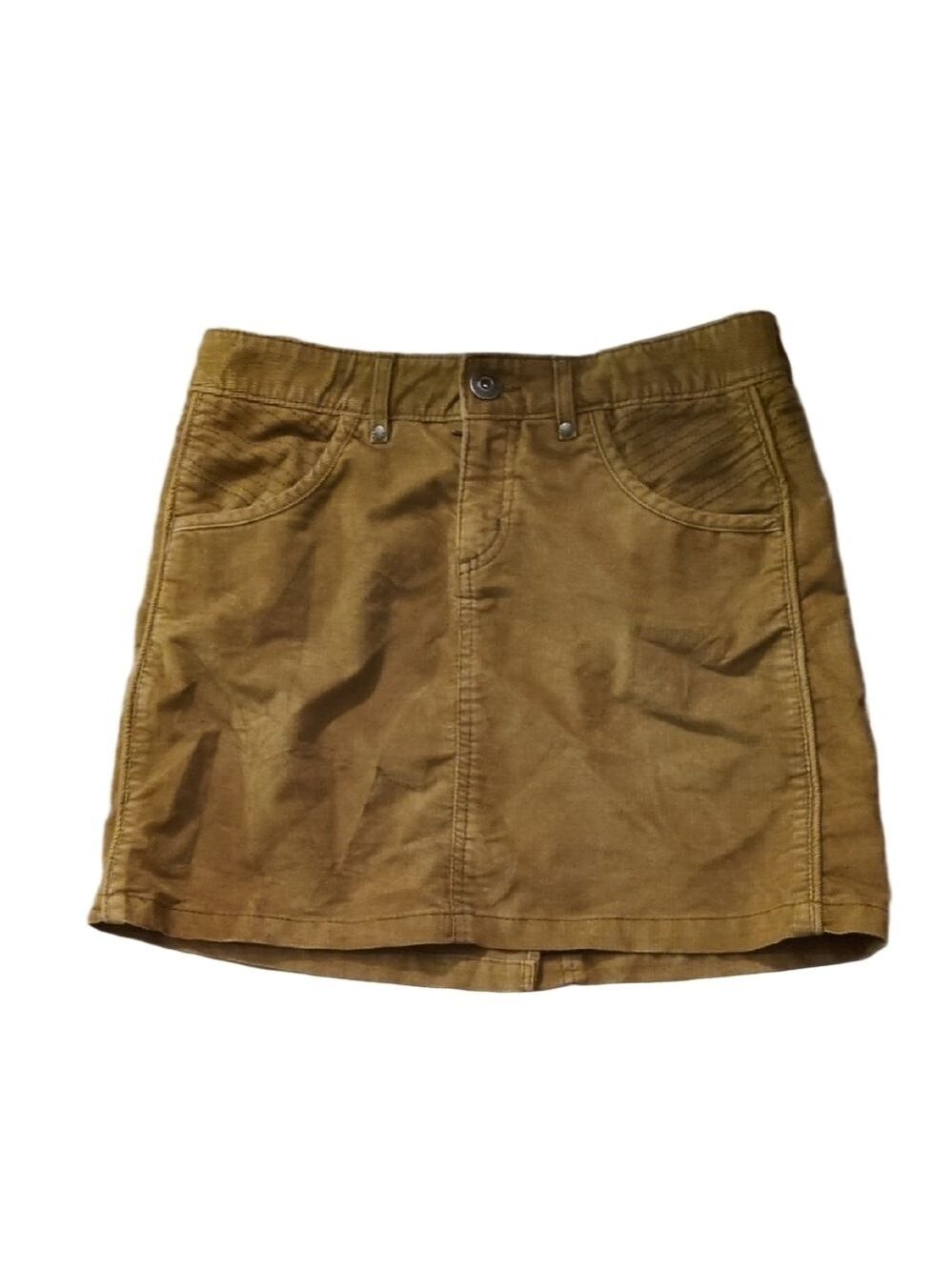 Athleta Old Gold Corduroy Mini Skirt Size 2
